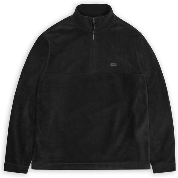 RAINS Fleece Quarter Zip Men’s Black NWT Size L Warm Cozy GIFT - Picture 3 of 4